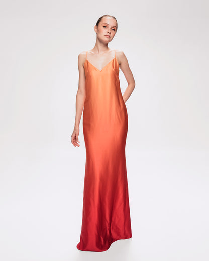 Sunset dress - Long ombre spaghetti slip-on dress