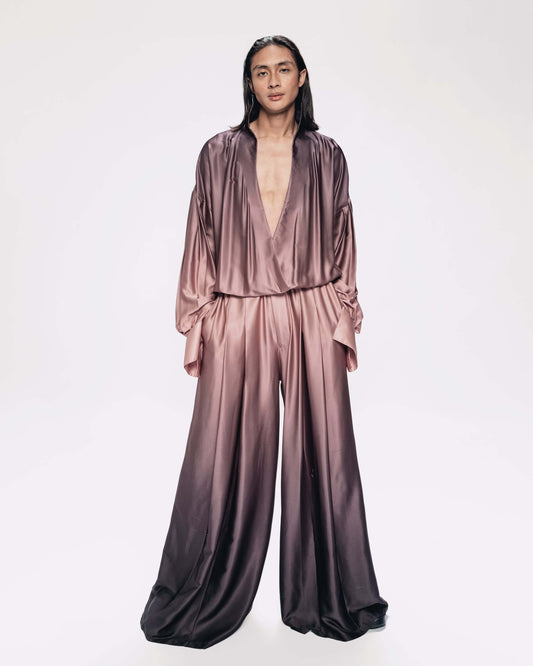 Gupta Jumpsuit - Oversized overlap jumpsuit with pleated pants